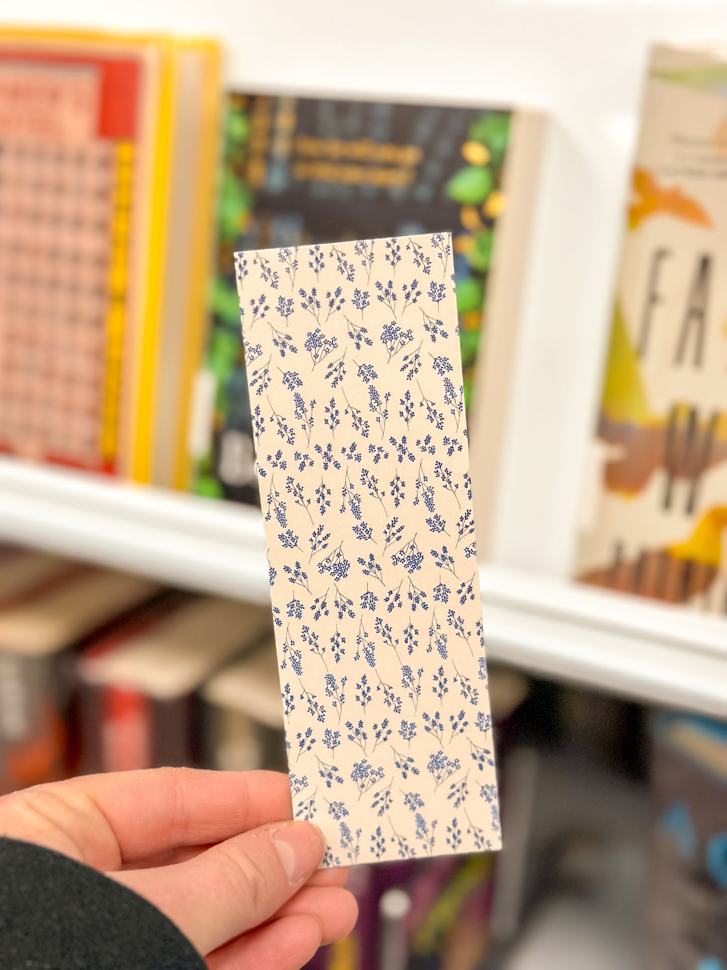 Blue Floral Bookmark