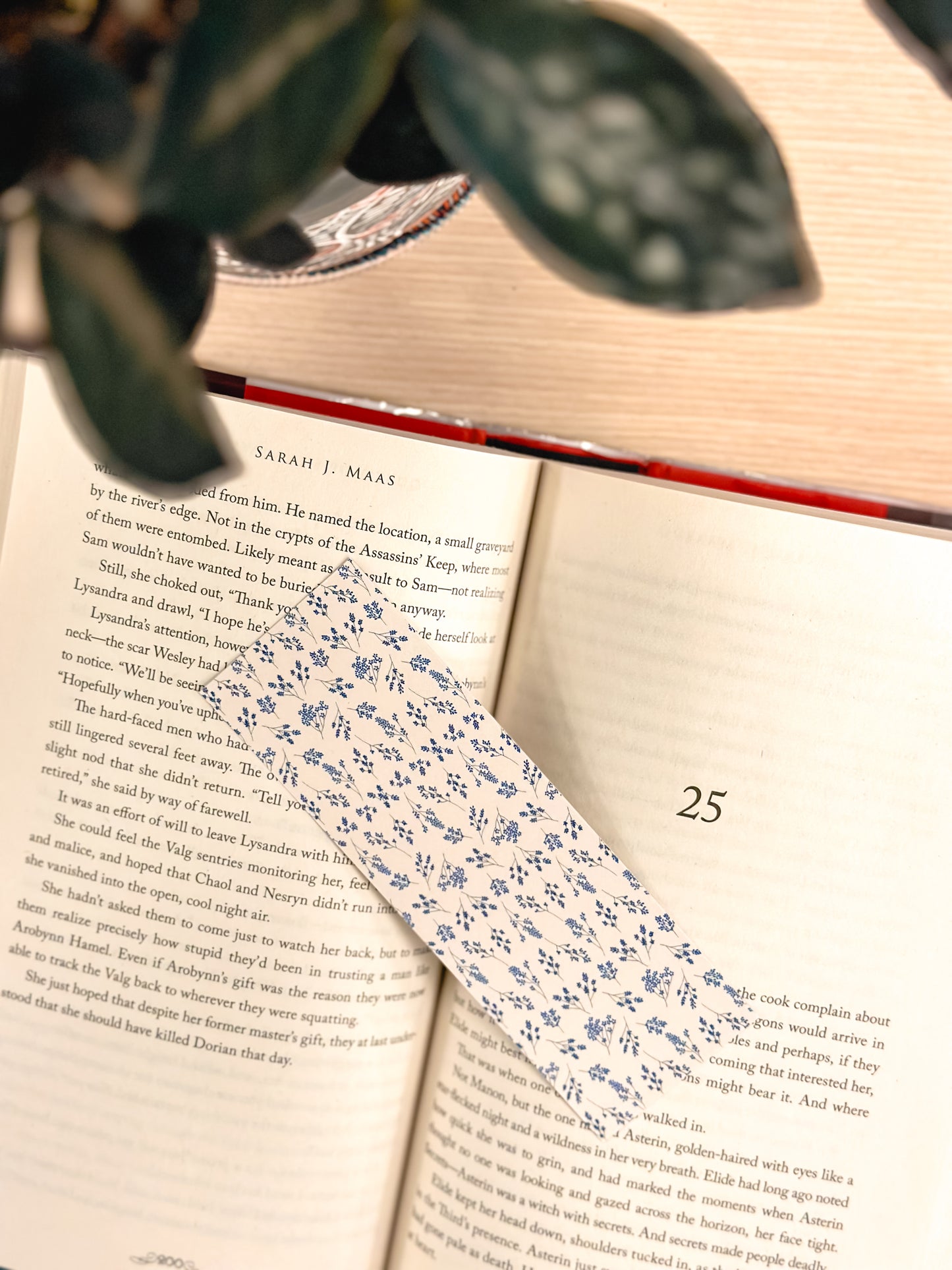 Blue Floral Bookmark