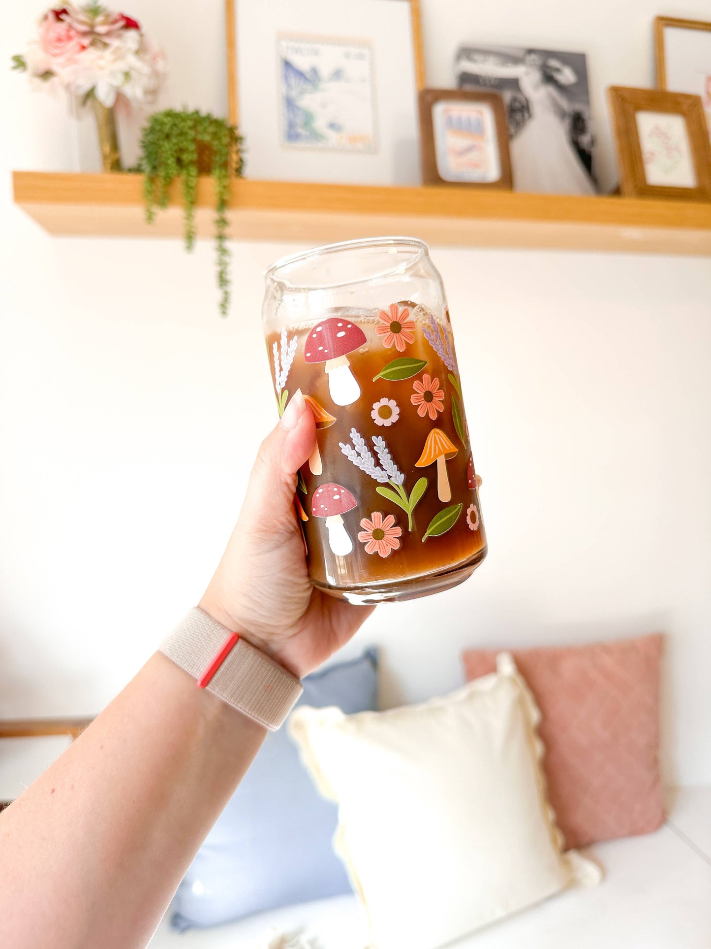 Mushroom Garden | Libbey Glass Beer Can Iced Coffee Glass