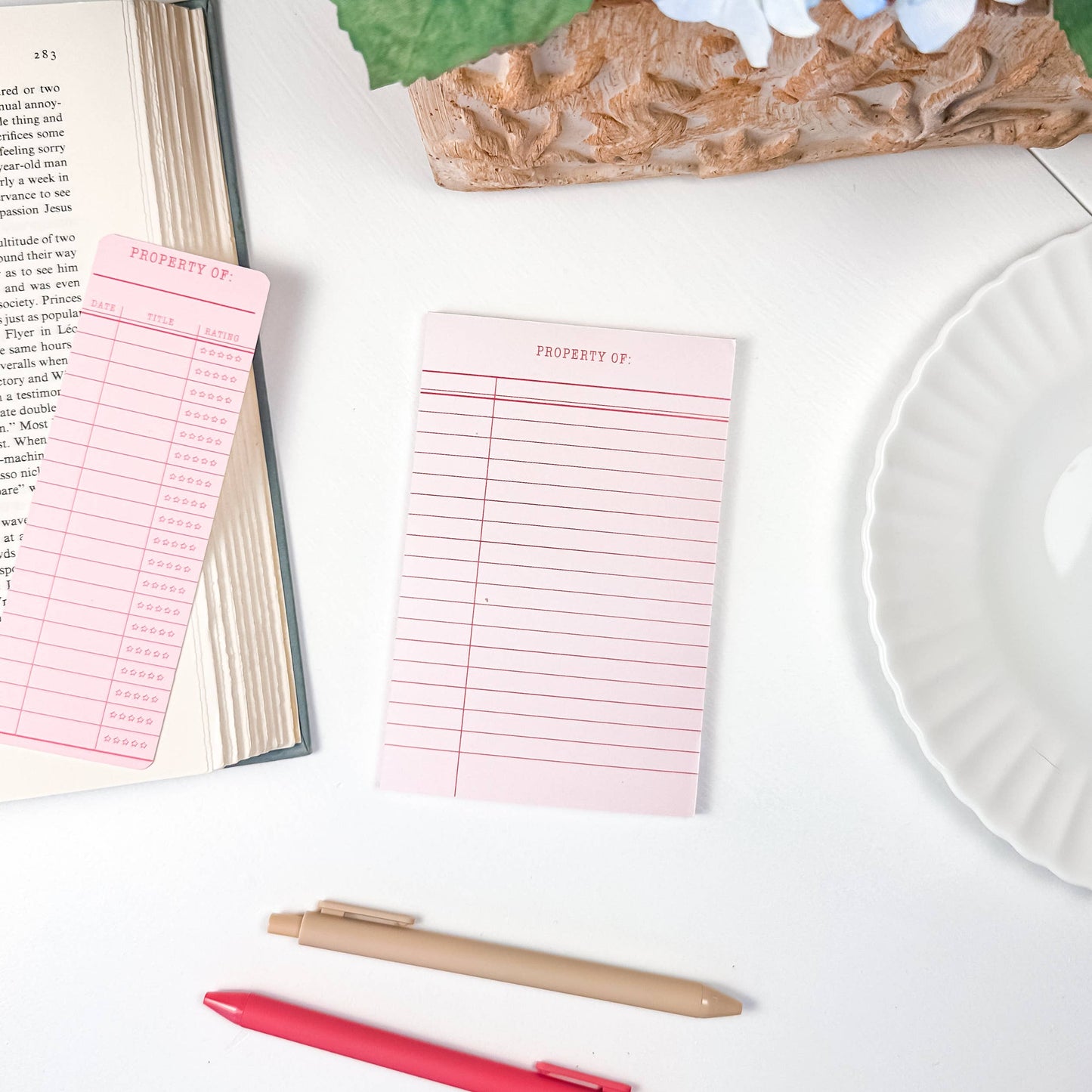 Library Card Notepad | 4”x6” 50 Sheets: Blue