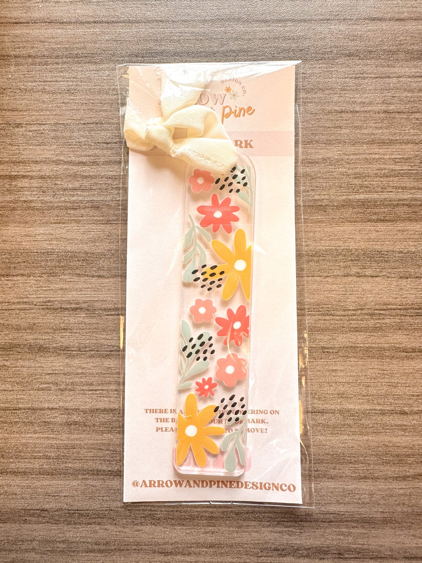 Boho Flower Acrylic Bookmark