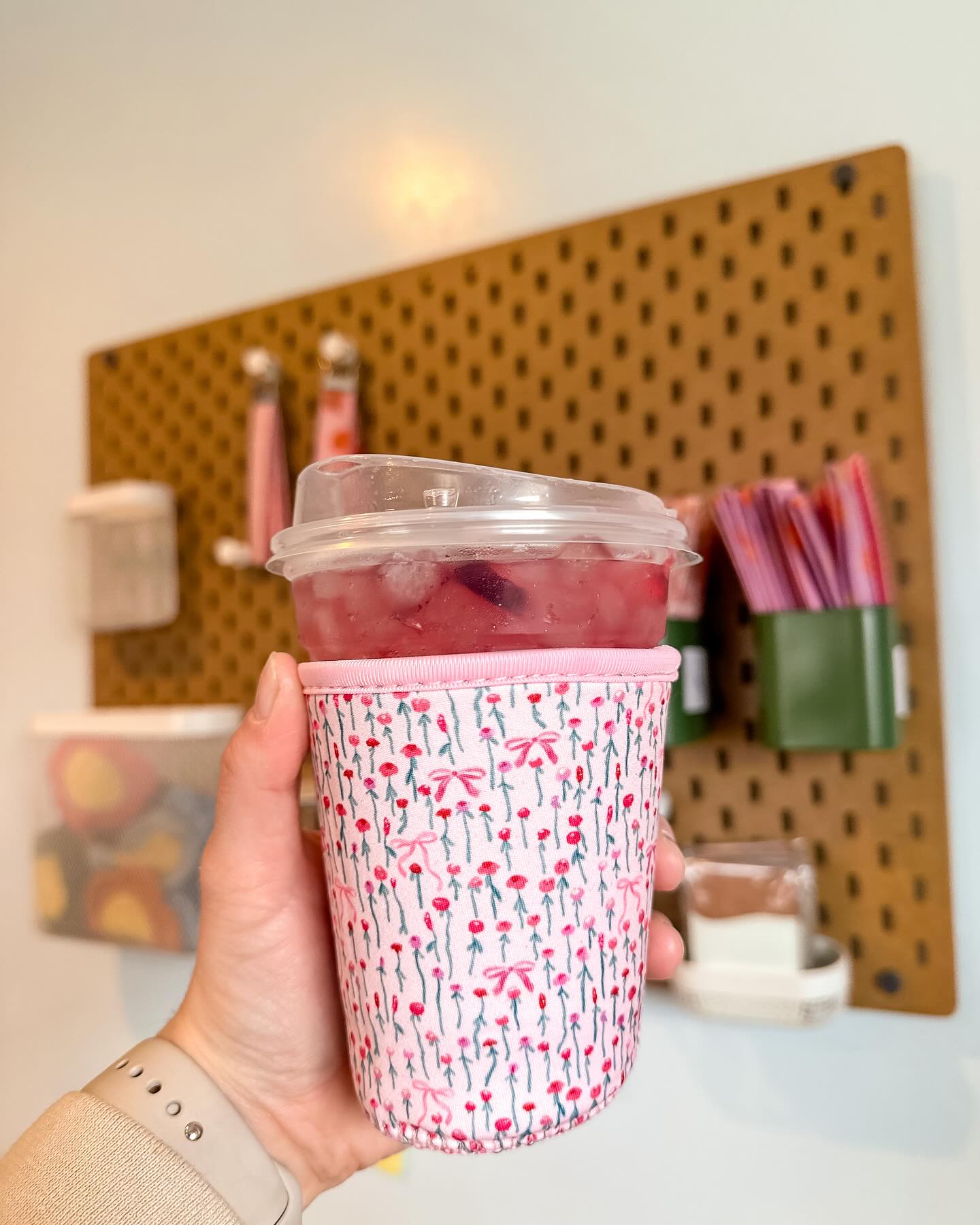 Floral Bow Coffee Sleeve