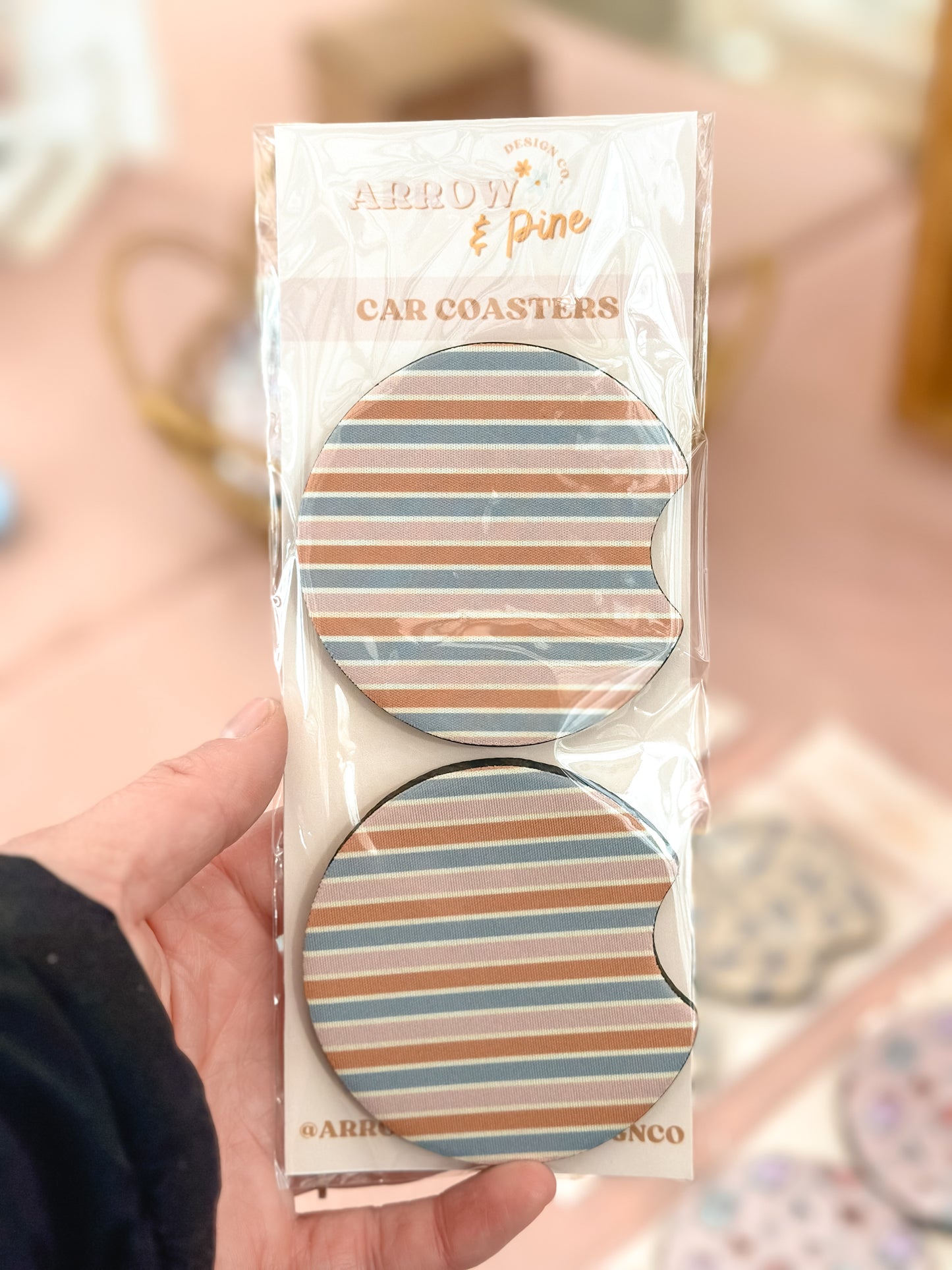 Multicolor Stripe Car Coasters