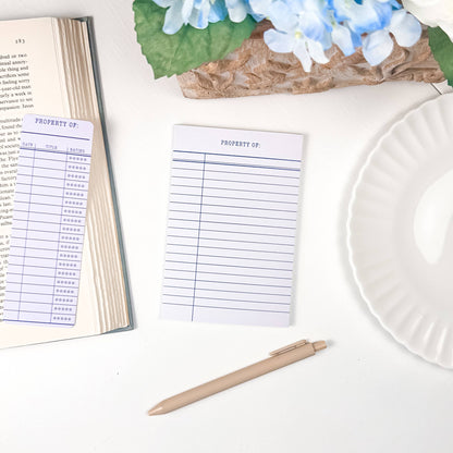 Library Card Notepad | 4”x6” 50 Sheets: Blue
