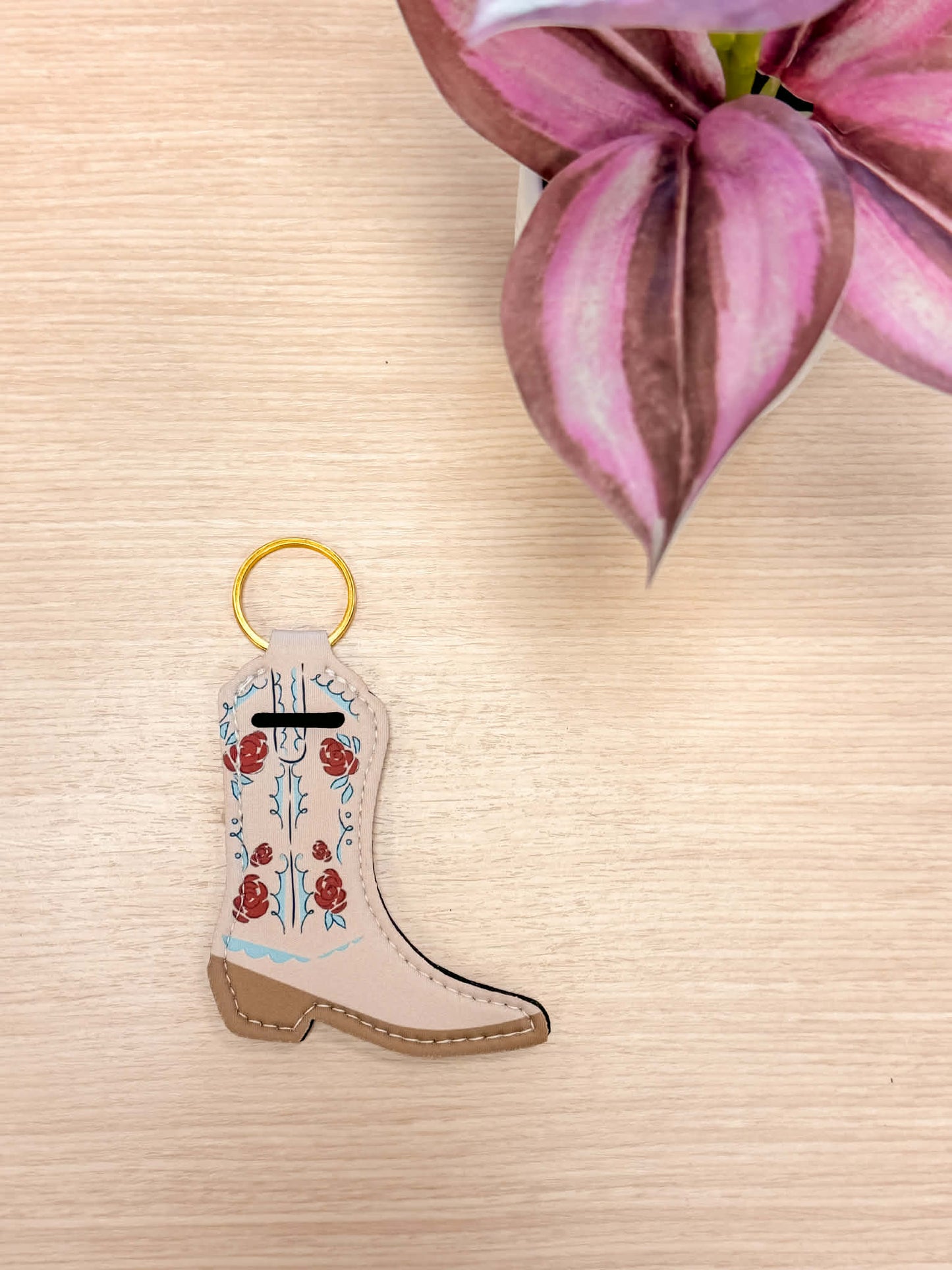 Cowboy Boot Chapstick Holder Keychains