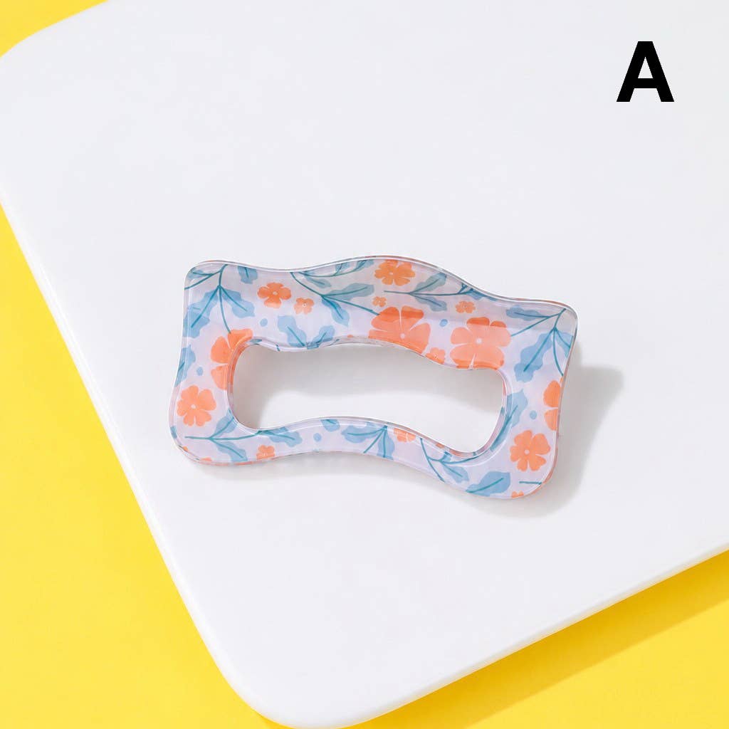 Floral Waivy Silhouette Hair Claw Clip | 40H1109: C