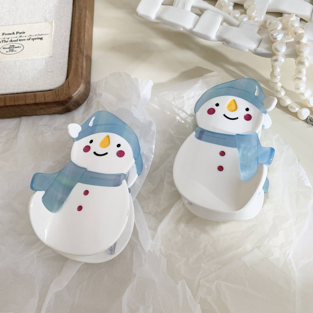 CHRISTMAS TREE SANTA SNOWMAN HAIR CLAW CLIPS | 40H939: CHRISTMAS TREE