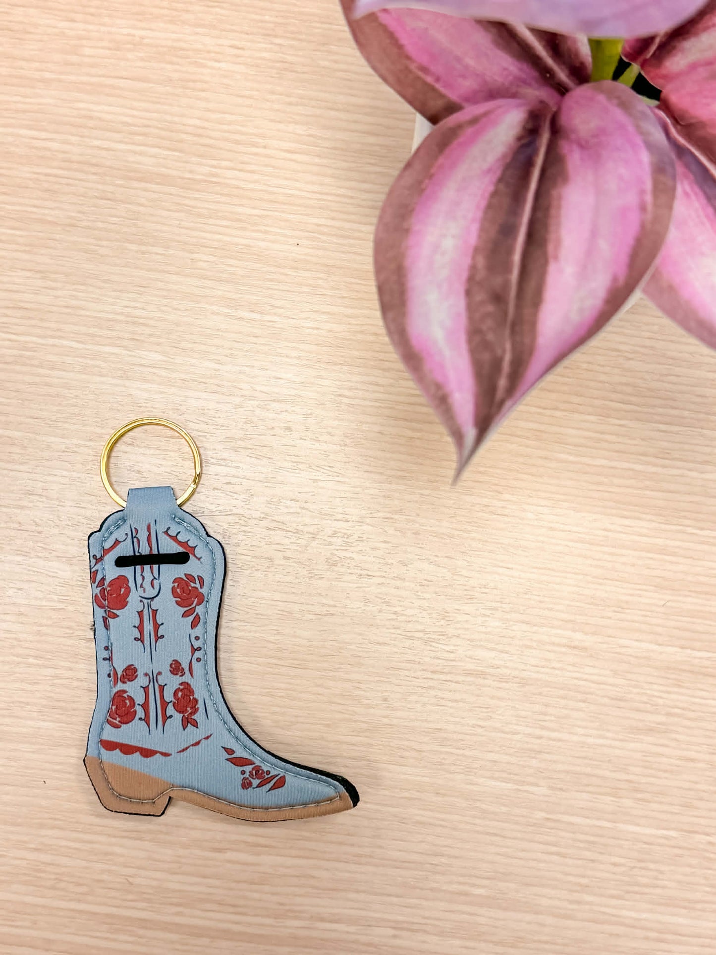 Cowboy Boot Chapstick Holder Keychains