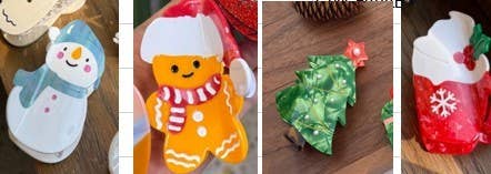 CHRISTMAS TREE SANTA SNOWMAN HAIR CLAW CLIPS | 40H939: CHRISTMAS TREE