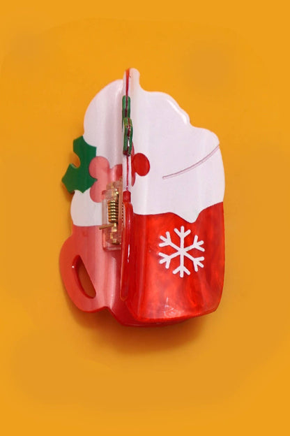 CHRISTMAS TREE SANTA SNOWMAN HAIR CLAW CLIPS | 40H939: CHRISTMAS TREE