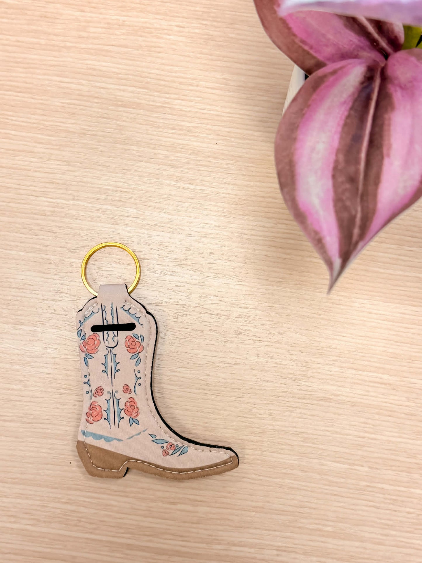 Cowboy Boot Chapstick Holder Keychains