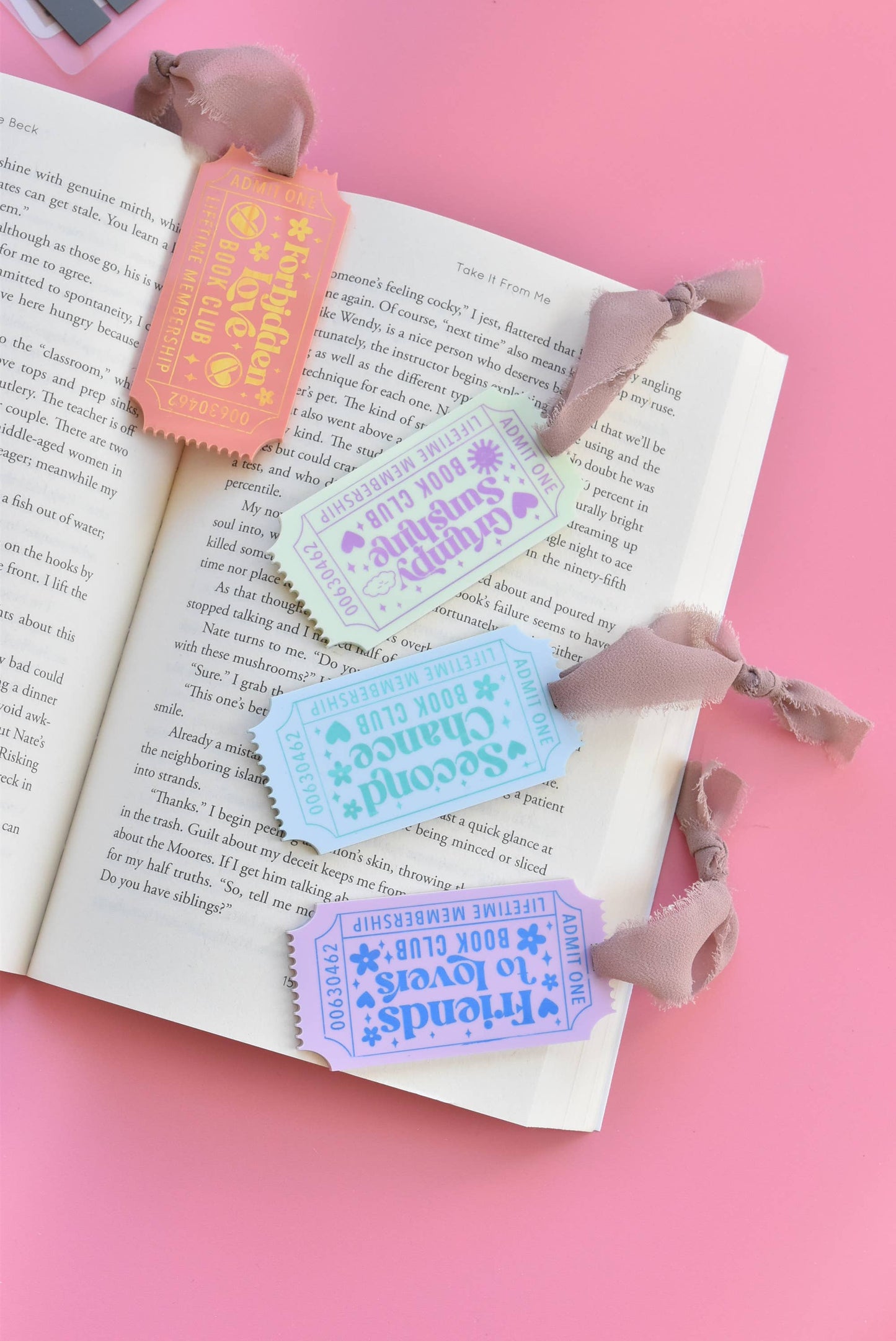 Romance Book Trope Ribbon Bookmarks Bookish Ticket Style: Friends To Lovers