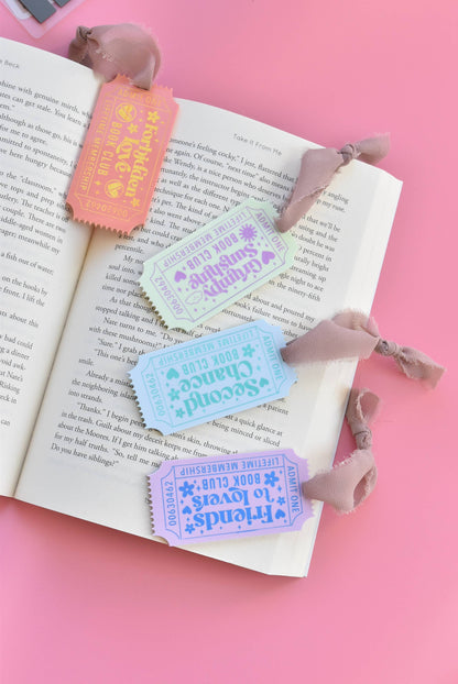 Romance Book Trope Ribbon Bookmarks Bookish Ticket Style: Second Chance
