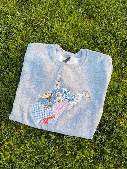 West Virginia Patchwork Crewneck