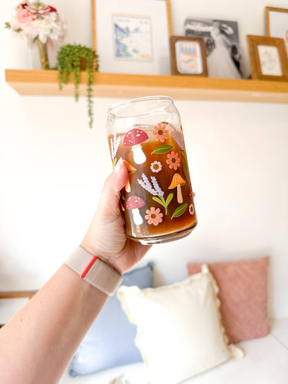 Mushroom Garden | Libbey Glass Beer Can Iced Coffee Glass