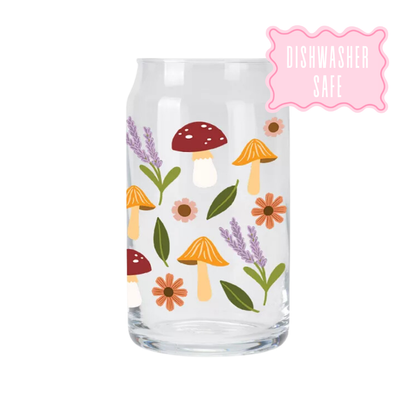Mushroom Garden | Libbey Glass Beer Can Iced Coffee Glass