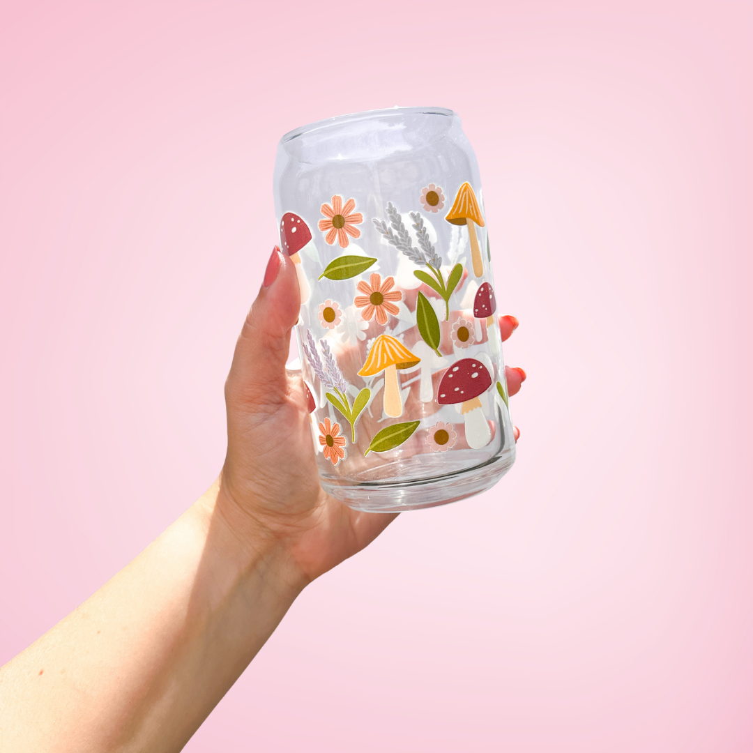 Mushroom Garden | Libbey Glass Beer Can Iced Coffee Glass