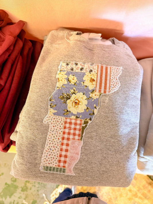 Vermont Patchwork Crewneck