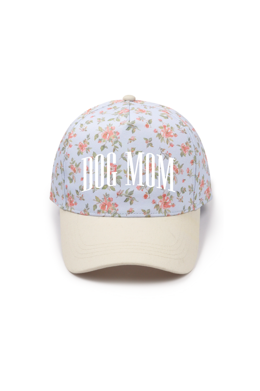 Dog Mom Embroidered Floral Hat