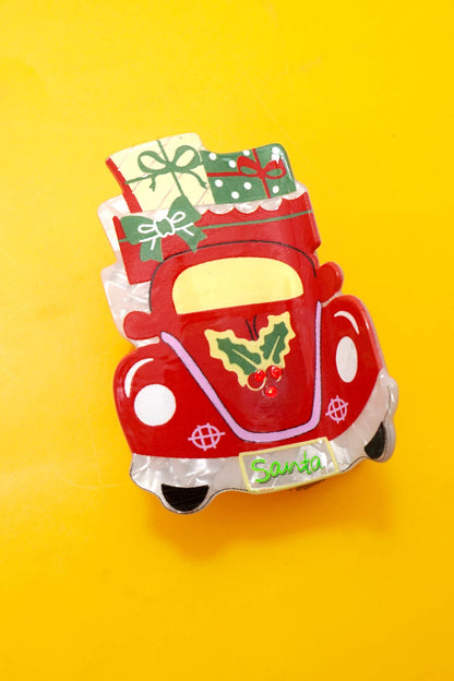 CHRISTMAS TREE SANTA SNOWMAN HAIR CLAW CLIPS | 40H939: CHRISTMAS TREE