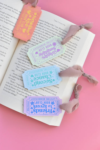 Romance Book Trope Ribbon Bookmarks Bookish Ticket Style: Second Chance