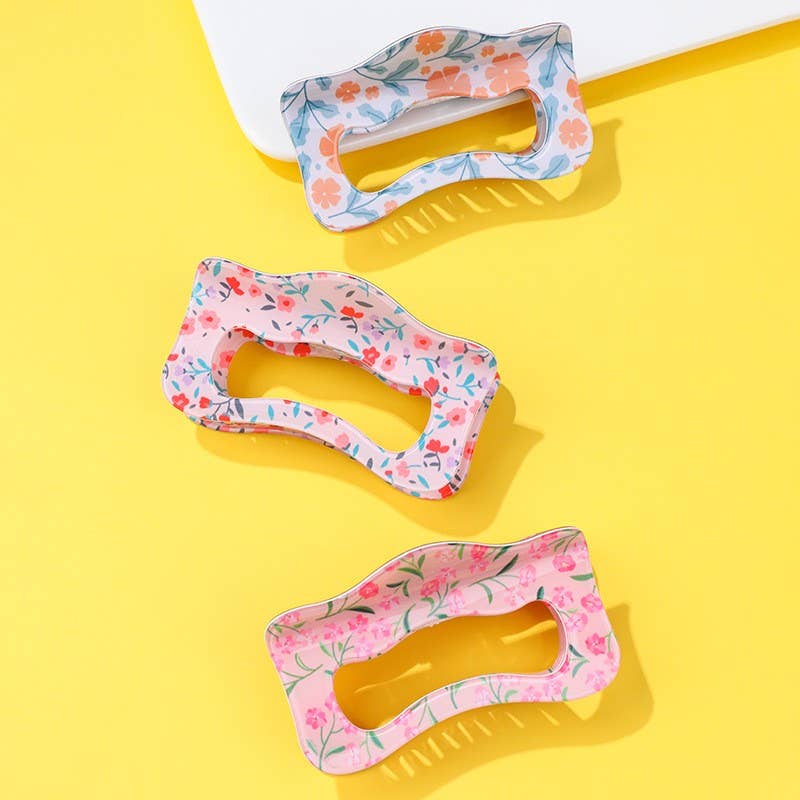 Floral Waivy Silhouette Hair Claw Clip | 40H1109: C
