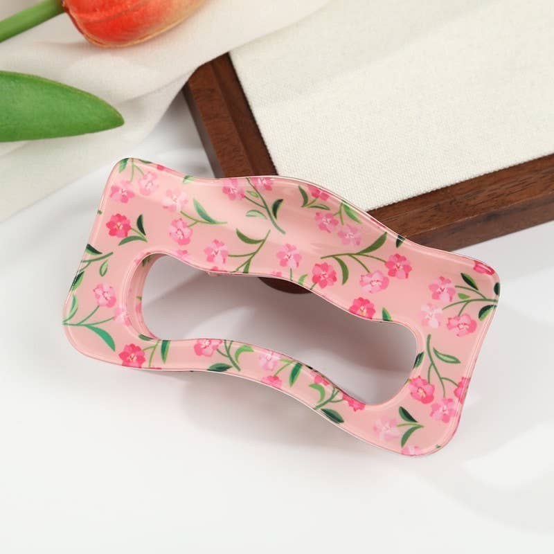 Floral Waivy Silhouette Hair Claw Clip | 40H1109: B