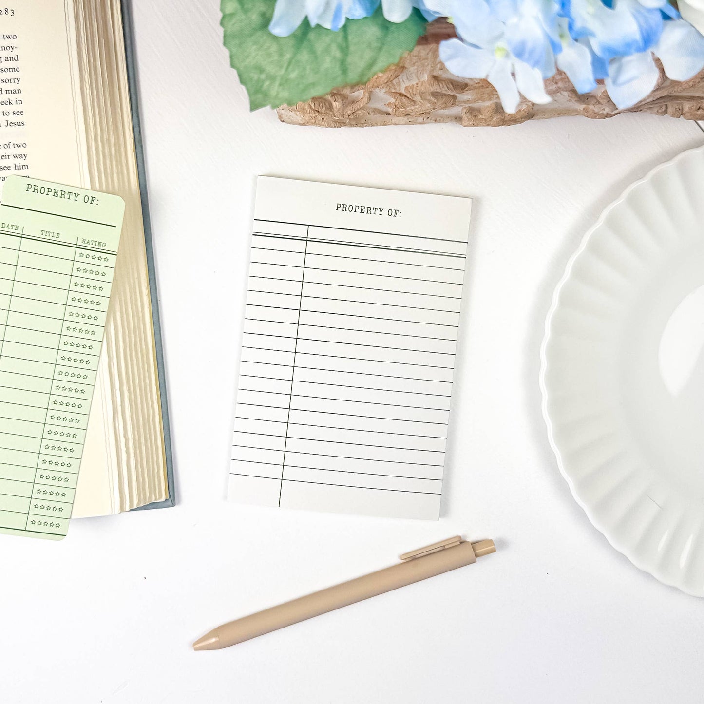 Library Card Notepad | 4”x6” 50 Sheets: Blue