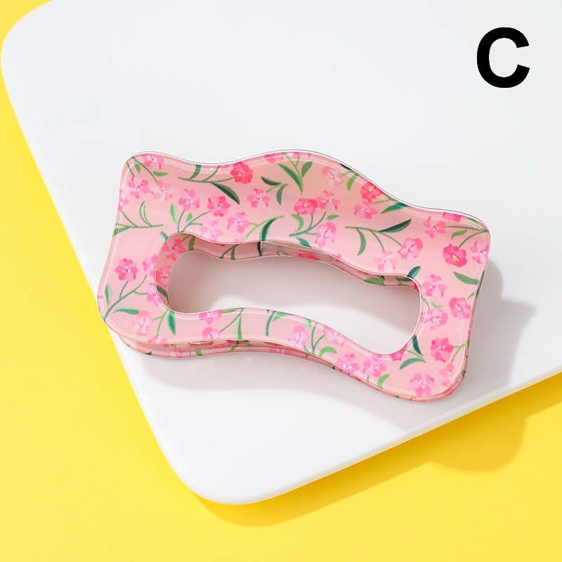 Floral Waivy Silhouette Hair Claw Clip | 40H1109: C