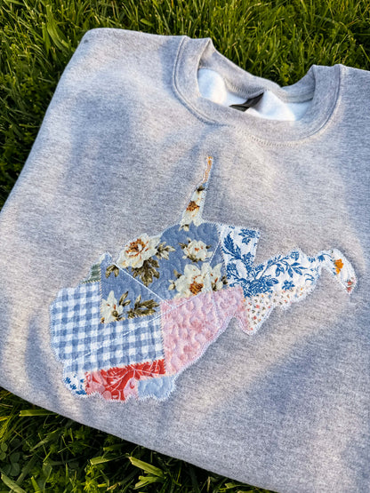 West Virginia Patchwork Crewneck